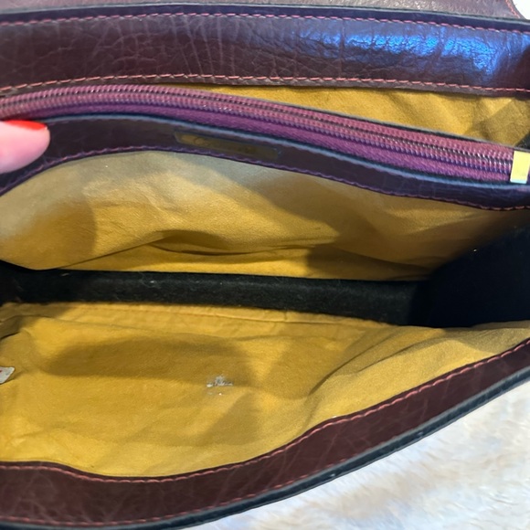 Etienne Aigner Woven Leather Handbag Vintage Wristlet Clutch Burgundy purse - Picture 5 of 14